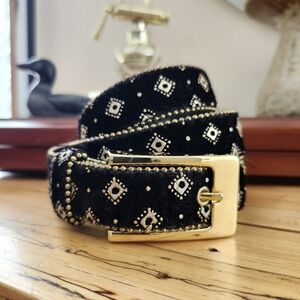 Vintage Black Gold Belt